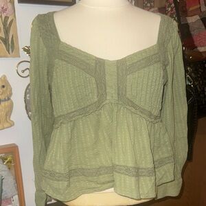 American Eagle Outfitters Sage Green Blouse